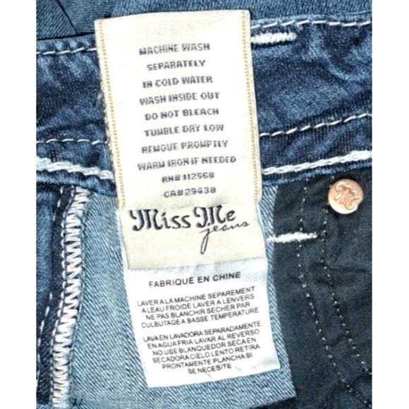 Miss Me Women's Skinny Jeans - Dark Blue - Picture 6 of 7